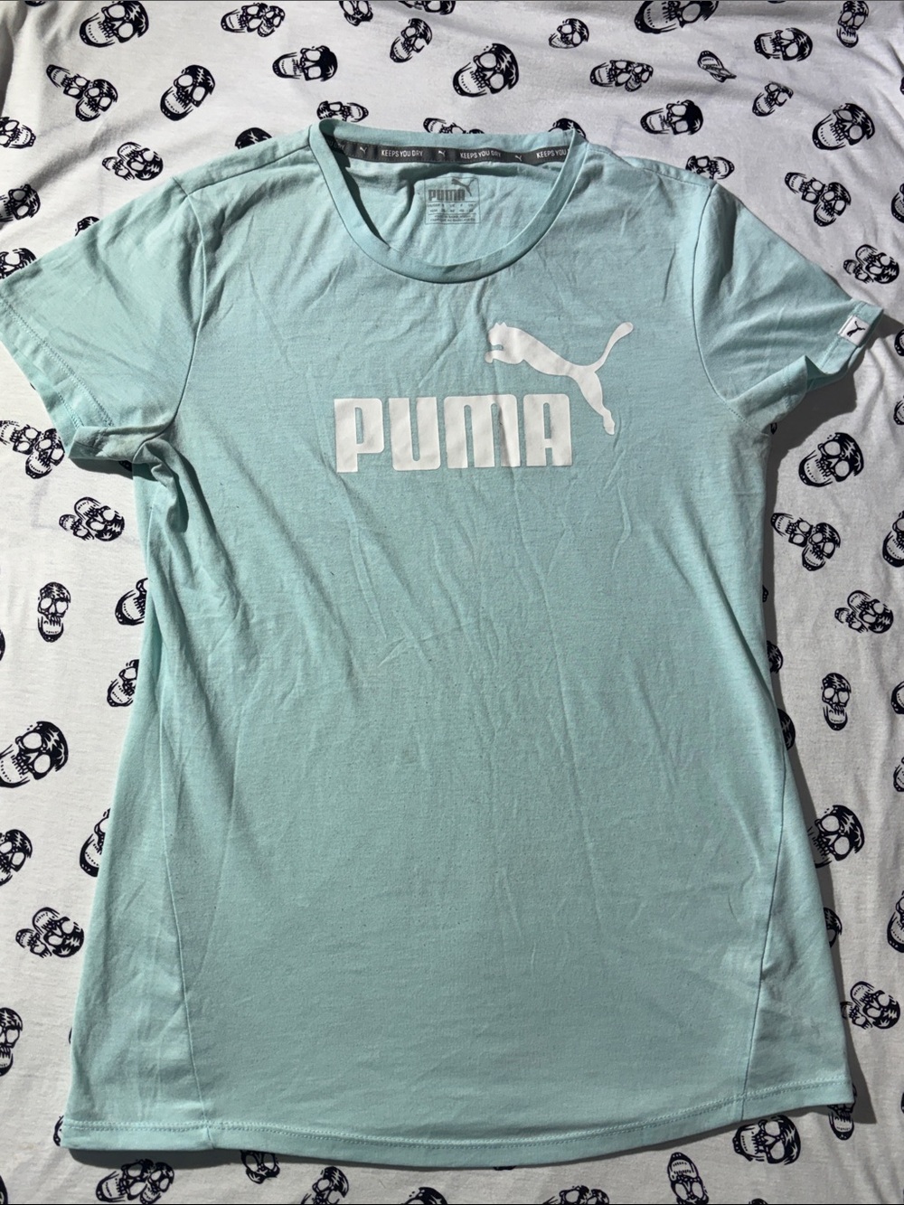 Puma Mint Green Logo Short Sleeve Tee